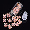 Handmade Polymer Clay Kitten Nail Art Decoration Accessories, with Glass Wishing Bottle and CCB Plastic Bottle Stopper, Cartoon Cat Head, Light Salmon, 4~9x4~6x0.5~1mm
