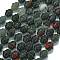 Natural Africa Bloodstone Beads Strands, Bell, with Seed Beads, 11x10mm, Hole: 1.4mm, about 31pcs/strand, 15.35''(39cm)