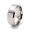 Non-Tarnish 201 Stainless Steel Plain Band Ring for Women, Stainless Steel Color, Inner Diameter: 17mm