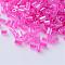 Transparent Two Cut Glass Seed Beads, Inside Color Lustered, Round Hole, Hexagon, Hot Pink, 2~6x2mm, Hole: 0.5mm, about 21000pcs/450g, 450g/bag