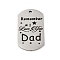 Anti-Tarnish 201 Stainless Steel Pendants, Message Charm, Rectangle with Word Charm, Stainless Steel Color, 49x28x1.8mm, Hole: 3mm