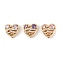 Brass Micro Pave Cubic Zirconia Beads, Heart with Swan, Lead Free & Cadmium Free, Long-Lasting Plated, Golden, 13x13.5x6.5mm, Hole: 1.6mm