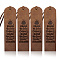 Cowhide Leather Labels, Handmade Embossed Tag, with Holes, for DIY Jeans, Bags, Shoes, Hat Accessories, Word, 180x50x1.2mm