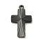 Ion Plating(IP) 304 Stainless Steel Pendants, Cross Charm, Black, 22x13x1.9mm, Hole: 1.6mm