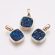 Естественно druzy агат подвески KK-G343-12C-G-1