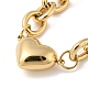 Браслет Heart Liink из нержавеющей стали 304 с цепочками из тросов BJEW-P308-01G-2