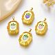 Латунь эмаль Locket подвески KK-K305-03G-1
