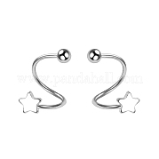 S925 серебряные серьги-каффы в форме буквы S AV9909-2