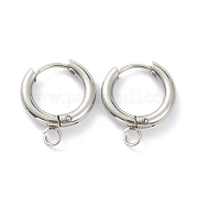 Фурнитура для сережек-колец Huggie Hoop из нержавеющей стали 201 STAS-P283-01B-P