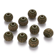 Расписные бусы из натурального дерева WOOD-N006-02A-11