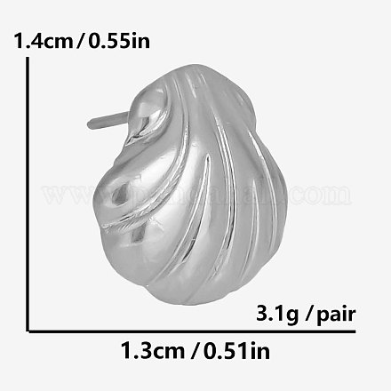 Серьги-гвоздики из ракушек из нержавеющей стали FN1055-1-1