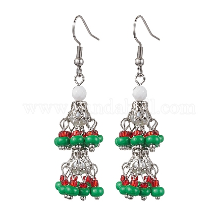 Серьги-подвески из нержавеющей стали 304 EJEW-MZ00130-01-1