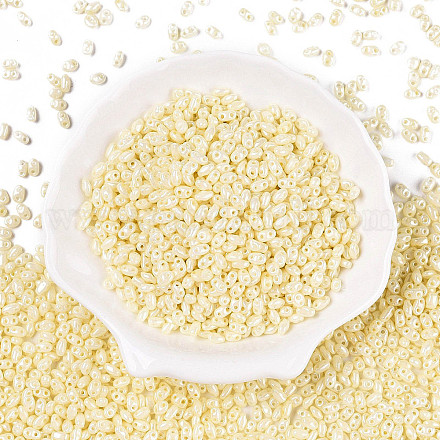 Непрозрачные цвета блестящие стеклянные бусины SEED-T006-02K-1