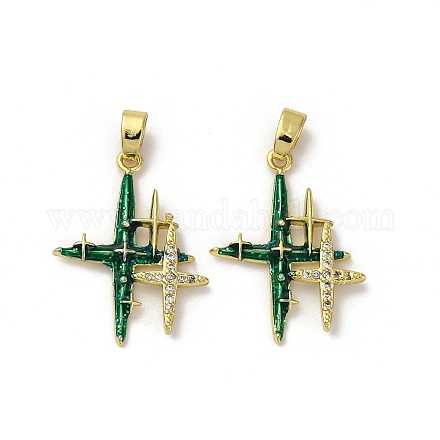 Латунные микро проложить кубического циркония подвески KK-F903-07G-1