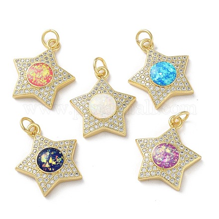 Латунные микропаве прозрачные подвески с фианитом KK-C045-23G-1