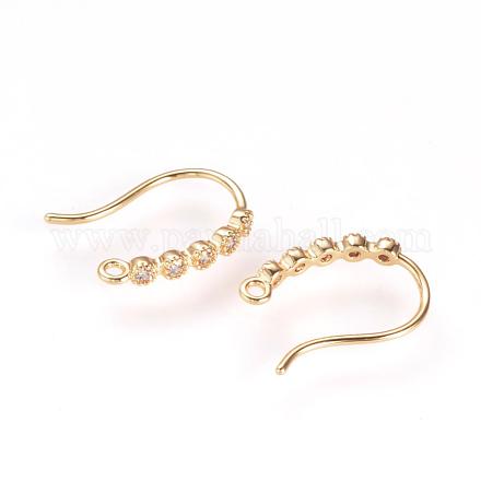 Серьги горный хрусталь латунь крючки KK-R037-258G-1