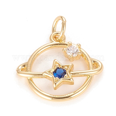 Латунные микро проложить кубического циркония подвески KK-O126-13G-1