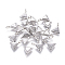 Non-Tarnish 304 Stainless Steel Pendant Cabochon Settings, Triangle, Stainless Steel Color, Tray: 5x6mm, 11x9x2mm, Hole: 2mm