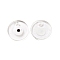 Handmade Lampwork Evil Eye Pendants, Flat Round, Clear, 30x5mm, Hole: 3mm