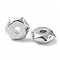 Brass Beads, Cadmium Free & Nickel Free & Lead Free, Hexagon, Platinum, 7x6x2.5mm, Hole: 1.5mm