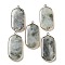 Natural Labradorite Pendants, Light Gold Plated Brass Rectangle Charms, 47~48x22~22.5x4~4.5mm, Hole: 2mm