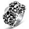 Steam Punk Style Stainless Steel Multi-Skull Finger Rings, Hollow Wide Rings for Men, Stainless Steel Color, US Size 11(20.6mm)