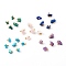 Natural Mixed Gemstone Pendants, with Golden Alloy Loops, Nuggets, 7~11x5~10.5x4~9mm, Hole: 2mm