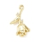 Brass Micro Pave Clear Cubic Zirconia Pendants, Real 14K Gold Plated, Flower, 19.5x10.5x6mm, Hole: 1.2mm