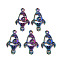 Alloy Pendant Rhinestone Settings, Cadmium Free & Nickel Free & Lead Free, Rocket Shape, Rainbow Color, Fit for 2mm Rhinestone, 28x16x1.5mm, Hole: 1.8mm