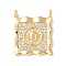 Brass Micro Pave Clear Cubic Zirconia Pendants, Square with Human Charms, Rack Plating, Lasting Plated, Nickel Free, Real 18K Gold Plated, 18.5x15x2mm, Hole: 2mm
