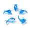 Handmade Lampwork Pendants, Dolphin, Dodger Blue, 27~33x11~14x18~23mm, Hole: 2~4mm