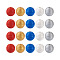 50Pcs 5 Styles Painted Natural Wood Beehive European Beads, Large Hole Beads, Round, Mixed Color, 10pcs/style