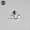 G23 Titanium Micro Pave Cubic Zirconia Cartilage Earrings, Internally Threaded Labrets Stud, Tragus Stud, Flat Back Earring, Leaf, Stainless Steel Color, 8mm, Pin: 1.2mm