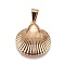 304 Stainless Steel Pendants, Shell, Golden, 27x25x7mm, Hole: 8.5x4.5mm