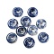 Natural Blue Spot Jasper China Safety Buckle Pendants, 15~16x3~4mm, Hole: 3mm