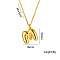 304 Stainless Steel Chunky Initial Pendant Necklaces, Real 18K Gold Plated, Letter M, 15.75 inch(40cm)