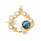 Brass Micro Pave Clear Cubic Zirconia Celestial Pendants, with Glass, Cadmium Free & Lead Free, Starry Sky Planet, Real 18K Gold Plated, 24x28x9.5mm, Hole: 3x4.5mm