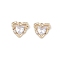 Brass Micro Pave Clear Cubic Zirconia Pendants, Cadmium Free & Nickel Free & Lead Free, Heart Charms, Real 18K Gold Plated, 9x9.5x3mm, Hole: 0.8mm