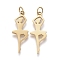Ion Plating(IP) 304 Stainless Steel Pendants, with Jump Ring, Laser Cut, Ballet Dancer, Golden, 22x8x0.8mm, Jump Ring: 4x0.6mm, 2.8mm Inner Diameter