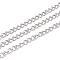Non-Tarnish 3.28 Feet 304 Stainless Steel Twist Chains, Stainless Steel Color, 4x3x0.6mm