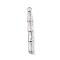 Brass Pendants, with Glass Charms, Bamboo, Platinum, 26x3x3mm, Hole: 1.2mm