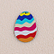 Easter Theme Acrylic Pendants, Easter Egg, Colorful, 40x27.5x1.5mm, Hole: 1.6mm