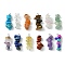 12Pcs 12 Styles Natural & Synthetic Mixed Gemstone Pendants, Chip Charms with 304 Stainless Steel Loops, Stainless Steel Color, 22~25x7~10x5~10mm, Hole: 1.5~2.5mm, 1pc/style