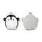 Alloy Enamel Pendants, Penguin Charms, Platinum, Black, 21.5x18.5x1.5mm, Hole: 1.6~1.8mm