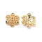 Brass with Clear Cubic Zirconia Bead Caps, Cadmium Free & Nickel Free & Lead Free, 6-Petal Flower, Real 18K Gold Plated, 10x9x3mm, Hole: 1.2mm
