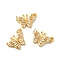 Rack Plating Brass Micro Pave Cubic Zirconia Pendants, with Jump Rings, Long-Lasting Plated, Butterfly, Clear, Golden, 19x13.5x3mm, Hole: 3mm