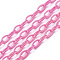 Acrylic Opaque Cable Chains, AB Color, Horse Eye, Hot Pink, 13x8x2mm, 18.5 inch~19.29 inch(47~49cm)/strand