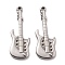 Non-Tarnish 304 Stainless Steel Pendants Rhinestone Settings, Guitar, Stainless Steel Color, 30x11x2mm, Hole: 1.6mm