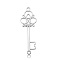 Non-Tarnish 201 Stainless Steel Pendants, Laser Cut, Key, Stainless Steel Color, 34.5x12x1mm, Hole: 1.6mm