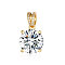 Brass Micro Pave Clear Cubic Zirconia Pendants, Cadmium Free & Nickel Free & Lead Free, Flat Round Charms, Real 18K Gold Plated, 24x14x9mm